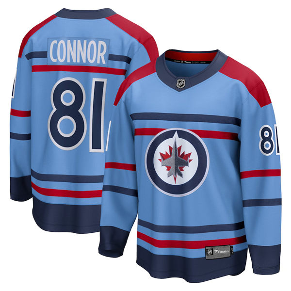 Men's Winnipeg Jets #81 Kyle Connor Fanatics Light Blue Anniversary Premier Jersey